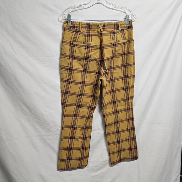 Anthropologie Maeve The Essential Slim Kick Flare Plaid Pants Women Size 6 - Picture 6 of 12
